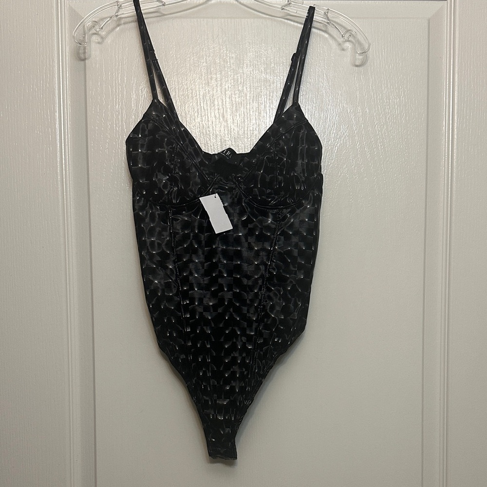 Akira Black Patterned Women's Bodysuit